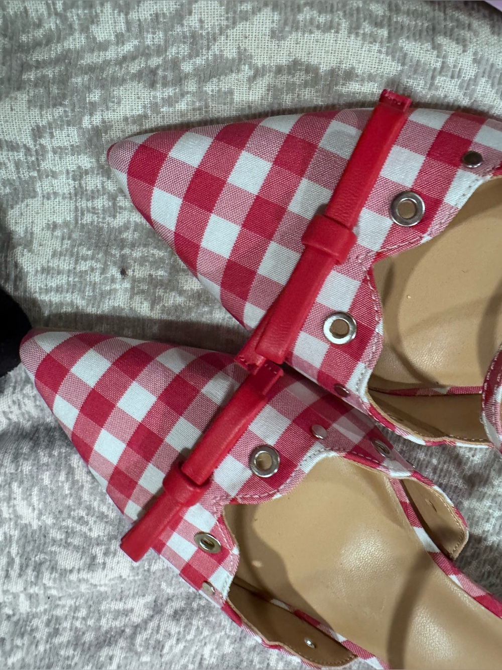 wild fable Red & White Gingham Bow Slingback Flats - Picture 8 of 9